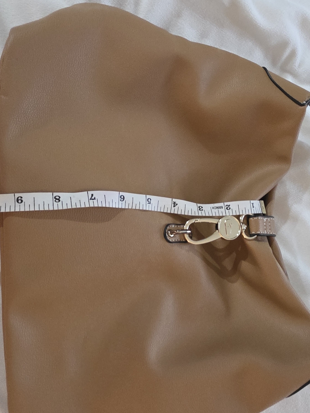 Dooney & Bourke Tan Leather Hobo with Gold Accent - Picture 8 of 8